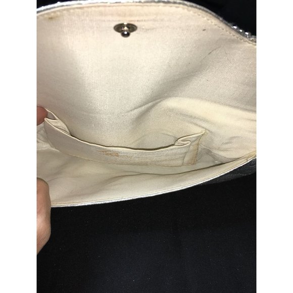 VIntage Le Regale Ltd. Rhinestone Fancy Shiny Silver Mini Formal Evening Purse - Picture 7 of 7